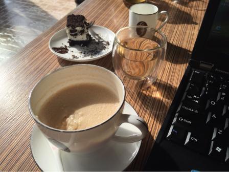 下午来喝咖啡也很好啊阳光房好暖和