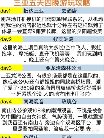 三亚旅游五天四晚，保姆级攻略收好！