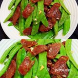 荷兰豆炒腊肉，荤素搭配超级好吃