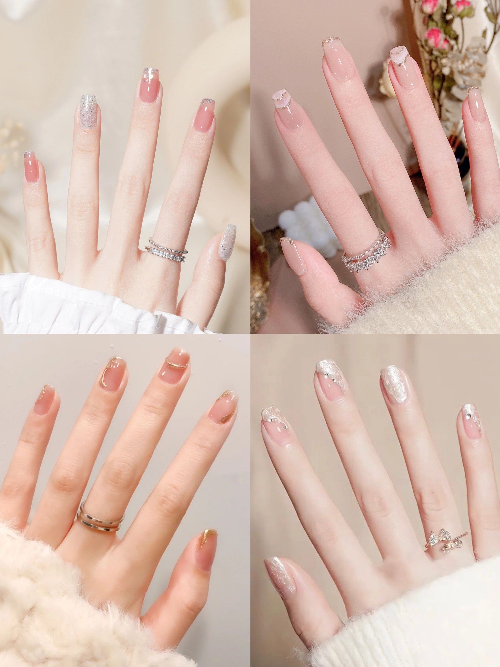 温柔玉脂山丘纹美甲