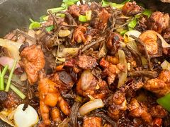 茶树菇香辣鸡煲-清真重庆巴爷香辣鸡煲(南小巷店)