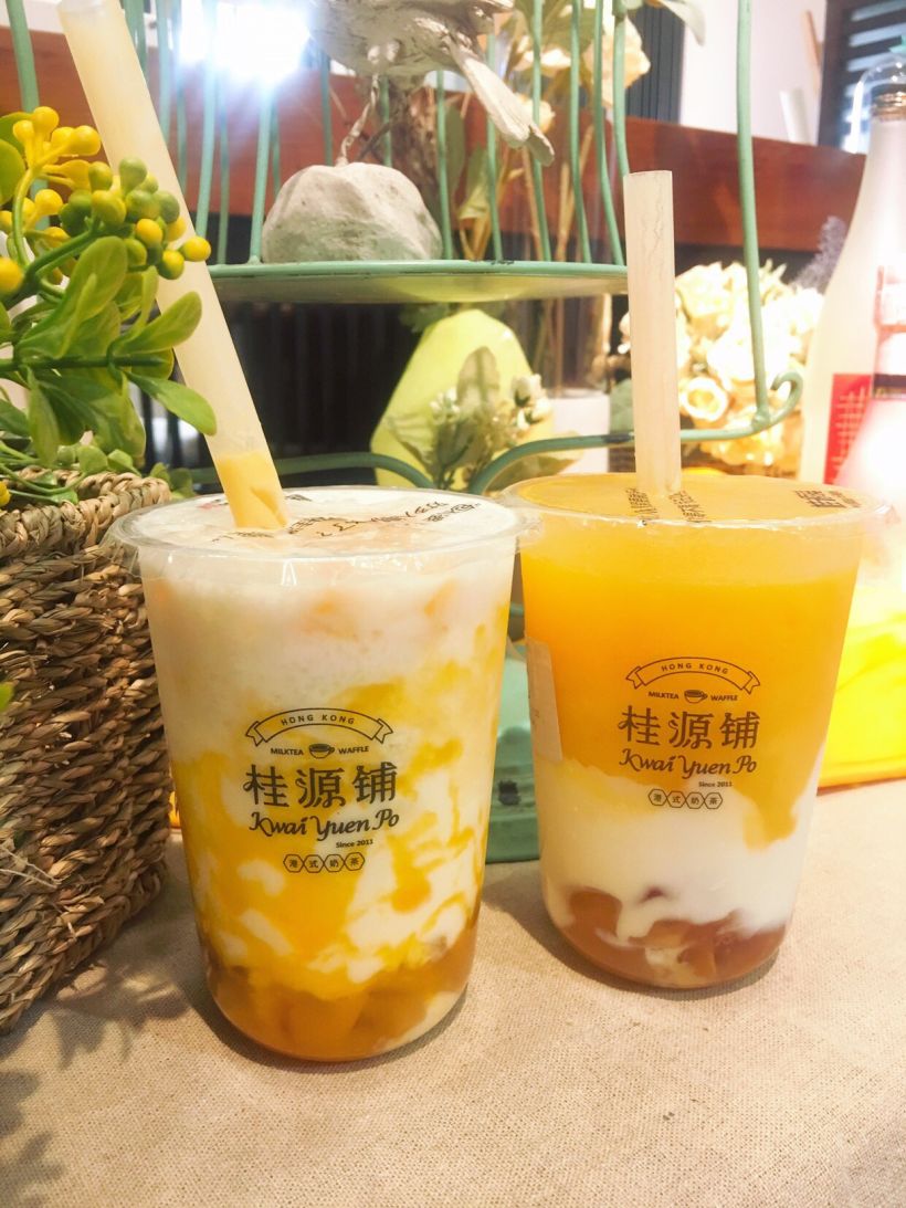 芒果酪酪冻&蜜柚酪酪冻&黑糖波波特调奶茶