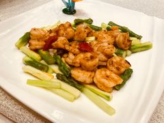 芦笋炒虾球-洛阳国际大酒店-香榭丽舍西餐厅