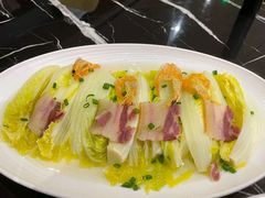 蒜茸娃娃菜蒸咸肉-蔡阿水羊肉店