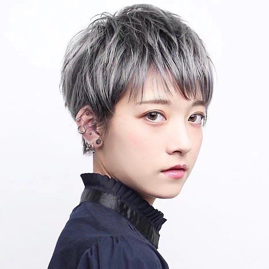 短发,潮色,超帅女孩短发