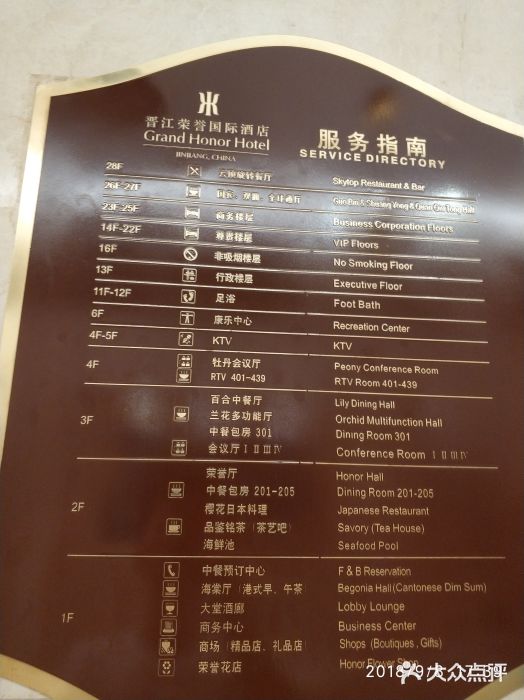荣誉国际酒店-云顶旋转餐厅菜单图片