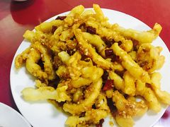 炸鱿鱼条-天伦海鲜·老味道·青岛菜(栈桥天主教堂店)