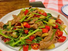 小炒黄牛肉-江味龙虾馆·裸蓝龙虾(南山店)