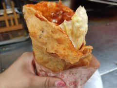 -小红车炸蛋葱油饼