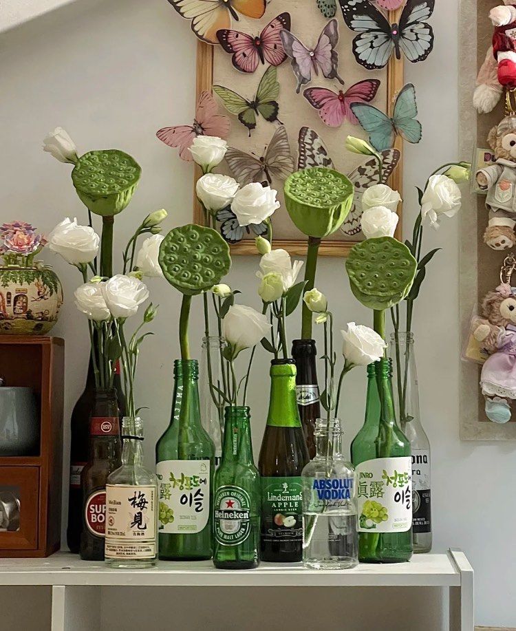 酒瓶插花是微醺后的浪漫