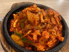 鱿鱼炒五花-郑阿姨的家·이모네·韩料&烤肉(武川路店)