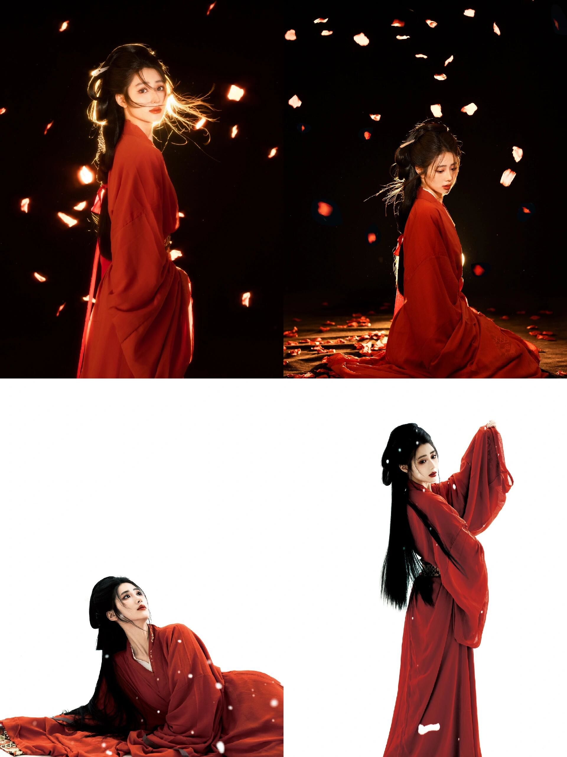 拍古风红衣写真,本怕效果不佳,没想到直接惊艳到我!