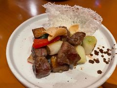 蒜片京葱爆牛肉粒-广州富力君悦大酒店空中花园
