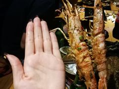 烤虾-路边摊小炉子烧烤