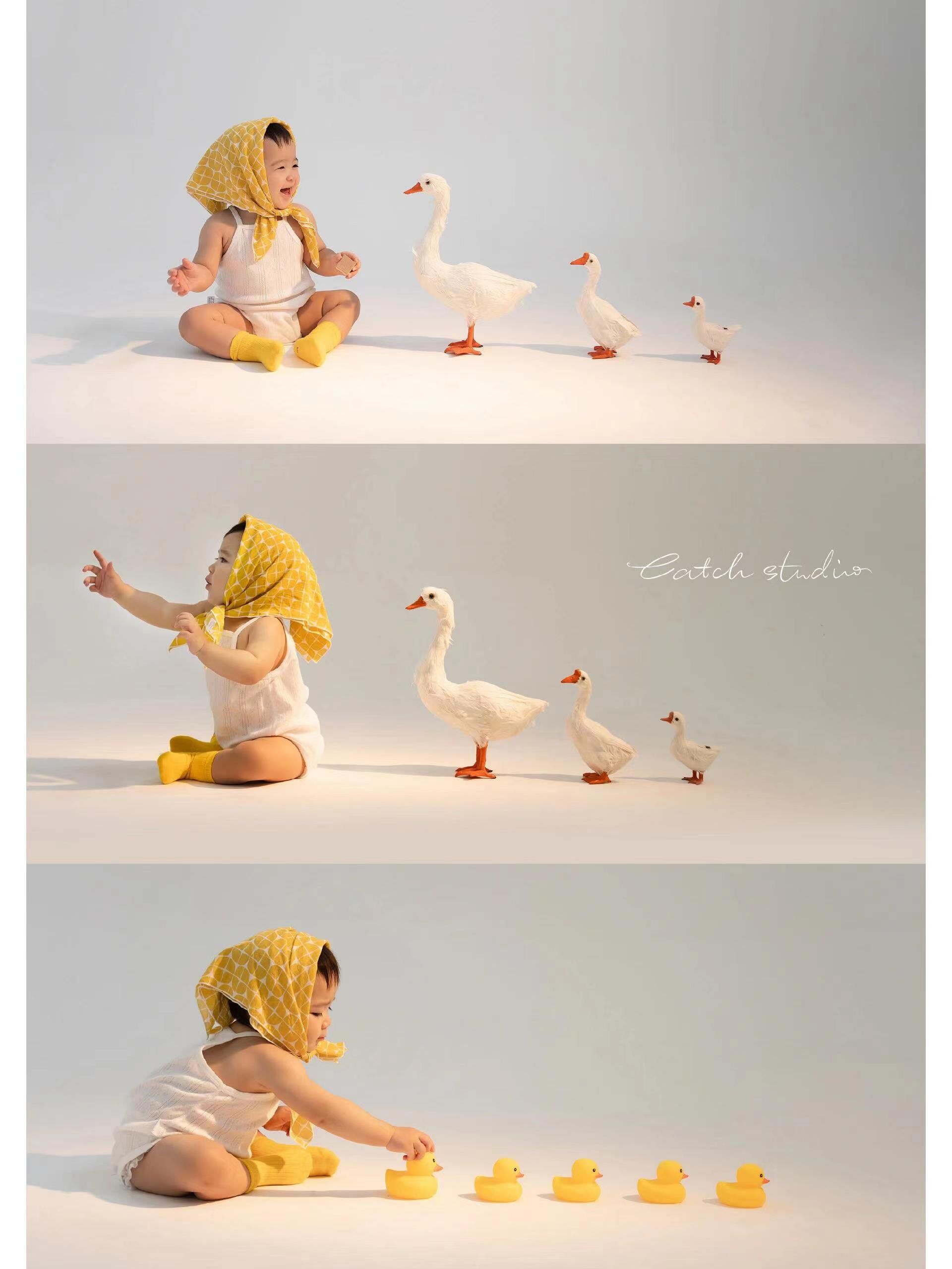 宝宝创意周岁照|今天是超可爱的 "加油鸭"
