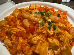 番茄虾仁烩豆腐-百花人家(门城水岸店)