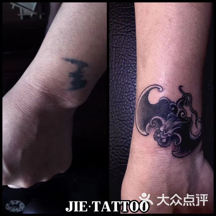 杰tattoo刺青蝙蝠遮盖图片-北京纹身-大众点评网