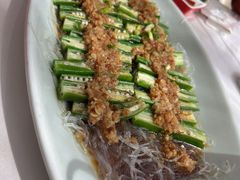 蒜蓉粉丝蒸秋葵-味+新京宴·烤鸭·北京菜(创意谷店)