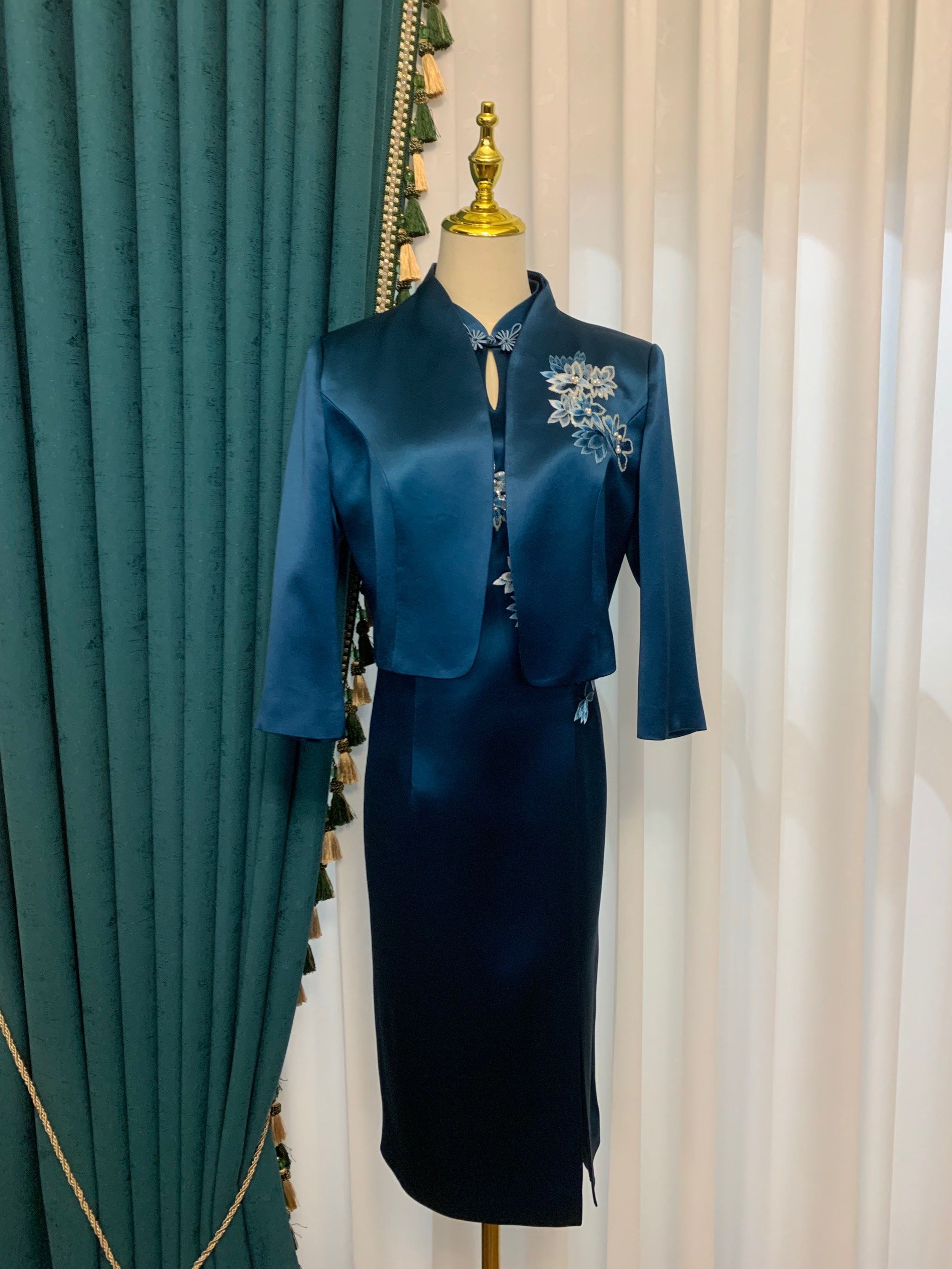莫兰迪高级配色定制 北京妈妈装旗袍