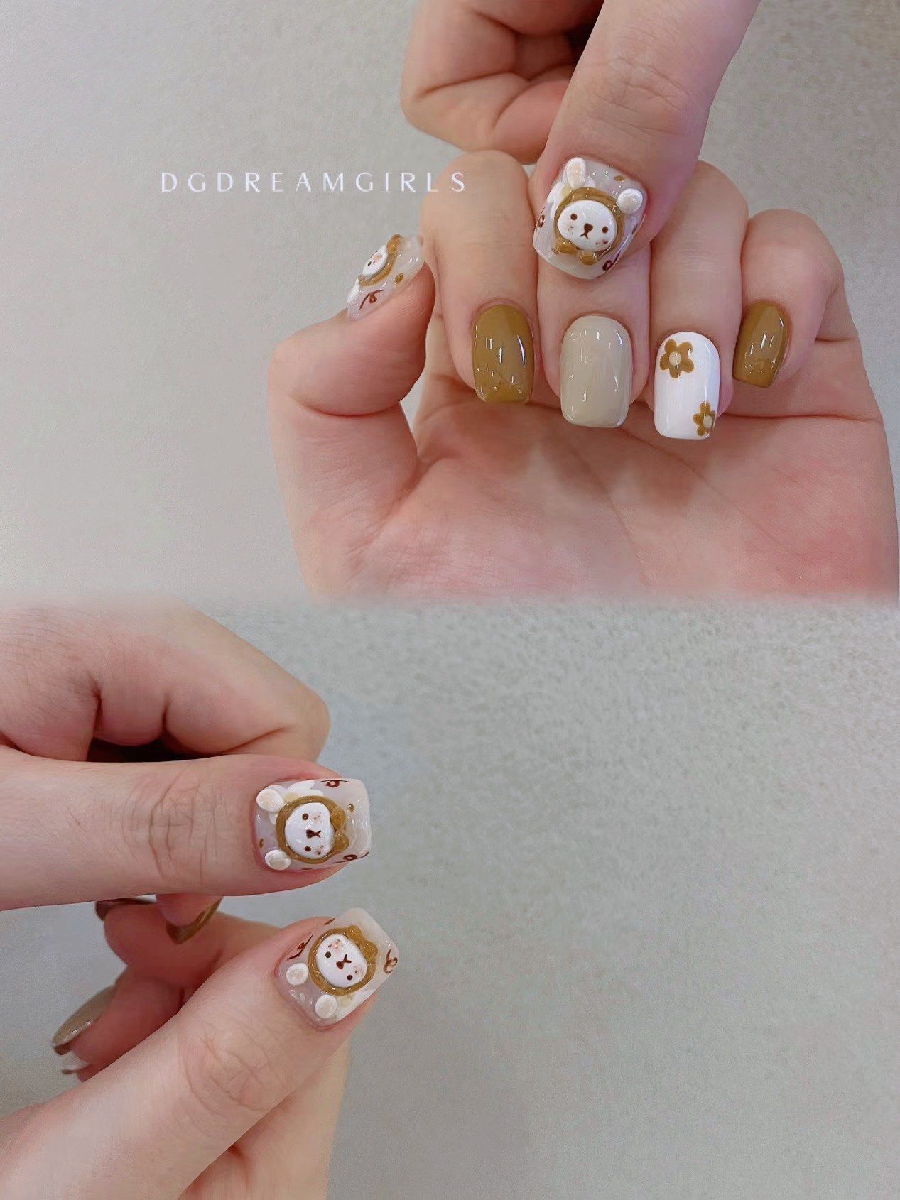 是可爱的小熊美甲