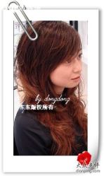 现场棕铜色全染烫发-Top京世造型美容