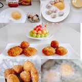 早餐～酥炸糯米糕、番茄疙瘩汤、水果