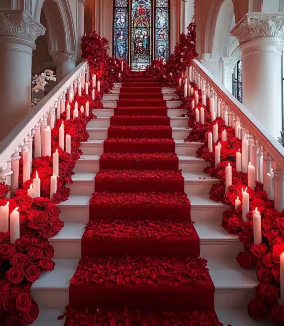 婚礼现场简直美到窒息,鲜花布置,灯光效果,无一不让人惊叹,完全是梦中