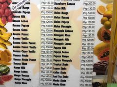 菜单-Jonah's Fruit Shake & Snack Bar