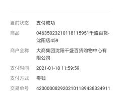 -沈阳大商千盛购物中心有限公司(长江街店)