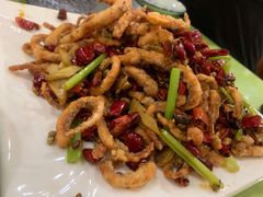 干煸鱿鱼须-大眼锅贴水饺(河东店)