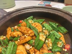 豆酱秋葵炒山药-南拳十三姨·潮汕砂锅粥·粤菜(西单大悦城店)