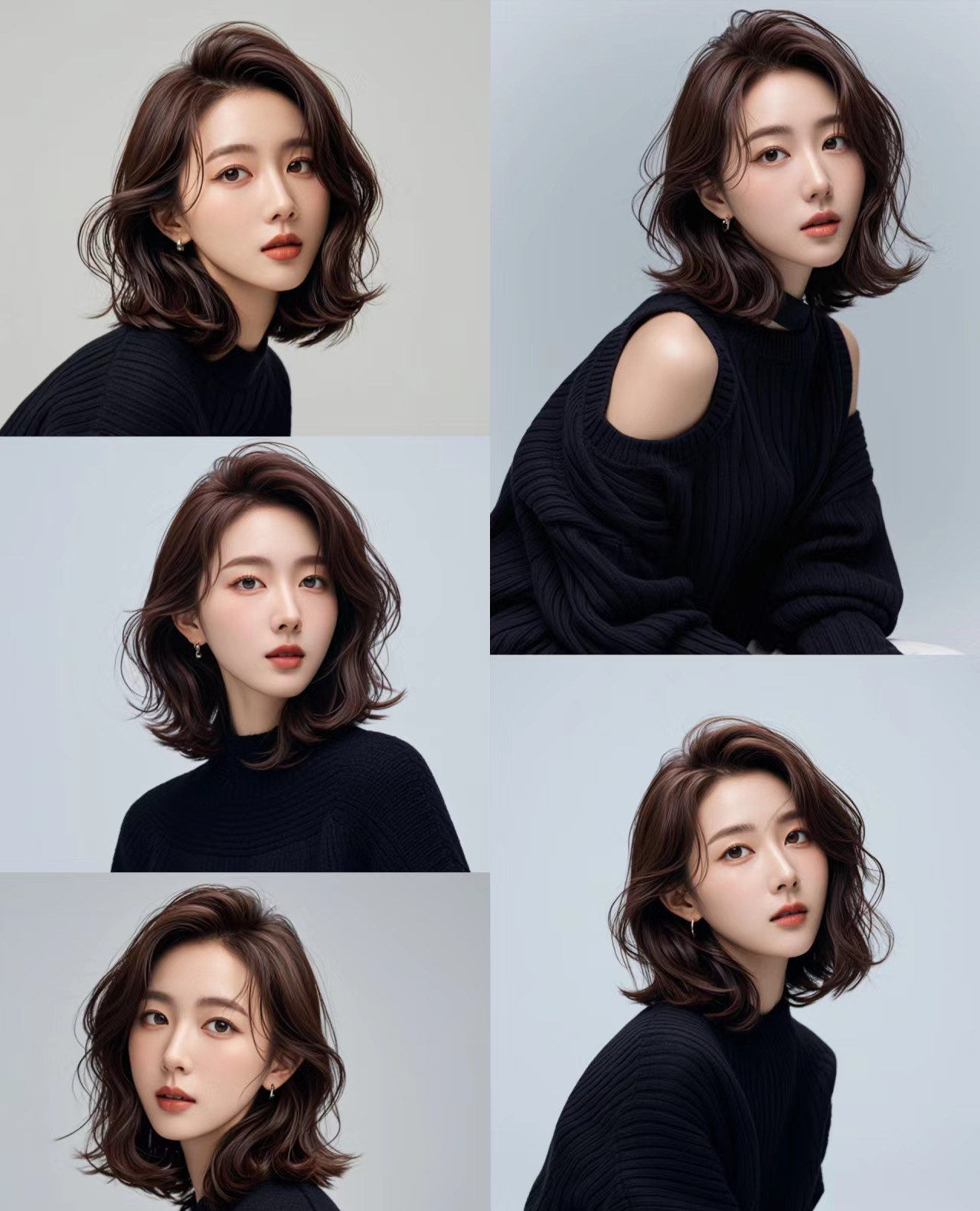 中长的长度搭配上偏分刘海一秒就变得甜美十