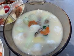 奶白菜煮手打墨鱼丸-花锦堂·隐庐