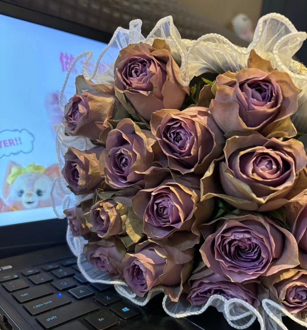 玫瑰推荐 复古玫瑰 随叫随到19朵薄雾紫玫瑰