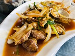 姜葱炒花甲-覃记海鲜美食餐厅