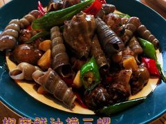 椒麻鲜汁捞三螺-小船渔村•大连菜•大连焖鱼(黄河路店)