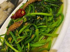 虾耙子炒菠菜-新洪记·丽久饭店(铁西店)