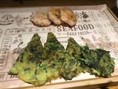 蛤肉菠菜饼-新海渔港·胶东海鲜家常菜·家宴(奥体中心店)