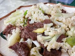 菜花炒牛肉-区海鸡场饭店(石壁店)