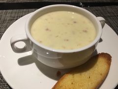 培根腿蓉粟米浓汤配奶香片-半秋山西餐厅(巴南万达广场店)