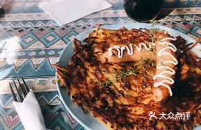 German Sausage with Potato Pancake