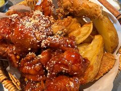 韩式辣子鸡原味鸡双拼-MI WU FACTORY米屋美食工厂餐厅(绿地店)