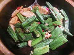 豆酱炒秋葵-南拳十三姨·潮汕砂锅粥(世纪金源店)