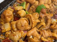 铁板干煸肥肠-小胖铁板烧