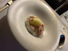 鱼师鱼青森苹果冰糕白芦笋奶泡-三嚥阁 La Villa Restaurant