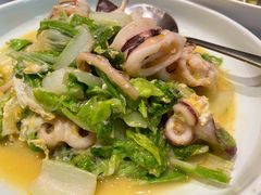 笔管鱼小白菜-开海·红岛海鲜虾水饺(石老人店)