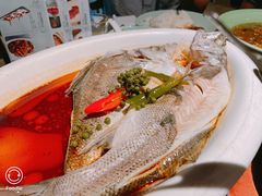 葱椒鲈鱼-绿茶餐厅(华联万柳店)