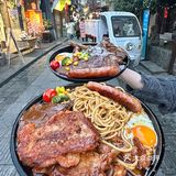 老板从台湾学来的台湾古早牛排，不是合成肉