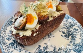 Soft-Boiled Egg and Apple Gel Sandwich