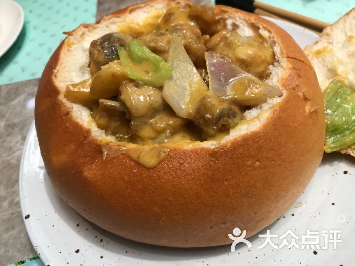 大树餐厅咖喱面包鸡图片 